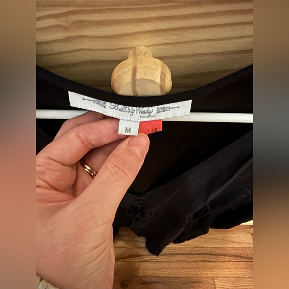 Built by Wendy - VINTAGE black, silk, deep v neck dress - Picture 2 of 6